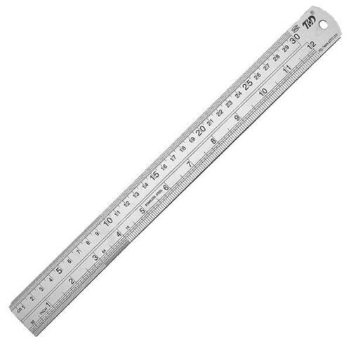 70.jpg Silver Steel Ruler 12"